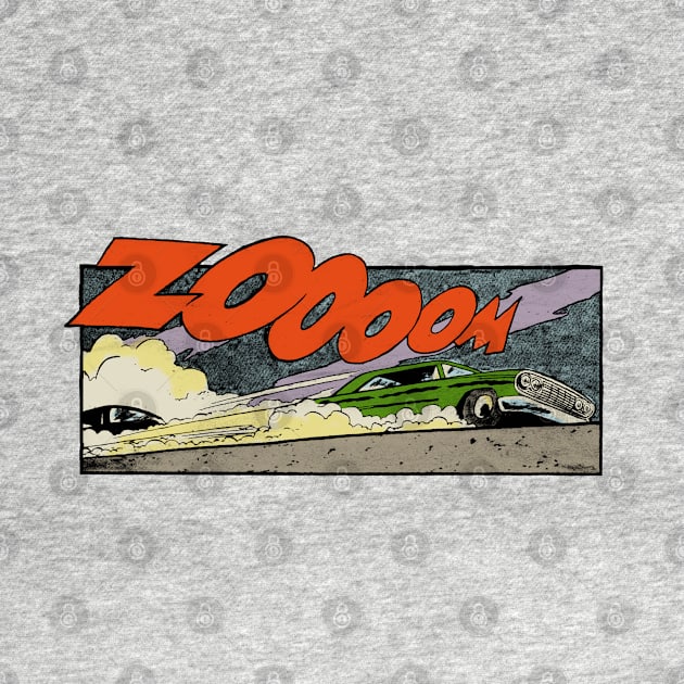 zoooom car comic panel by candcretro